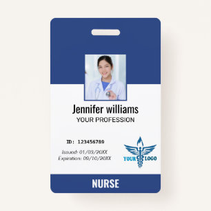 Personalized Hospital Employee Logo & Photo ID ID Badge