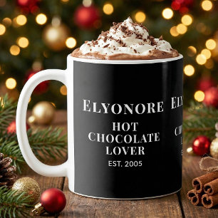 Personalized Hot Chocolate Lover White Script Coffee Mug