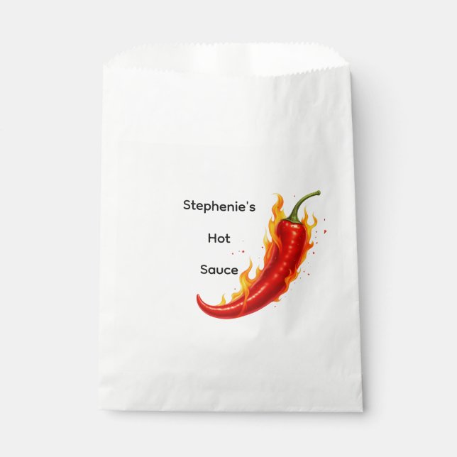 Personalized Hot Sauce Favors Favour Bags (Front)