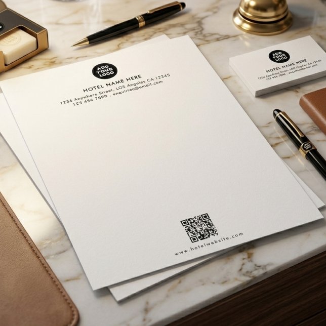 Personalized Hotel Logo & QR Code Design  Custom Letterhead (Creator Uploaded)