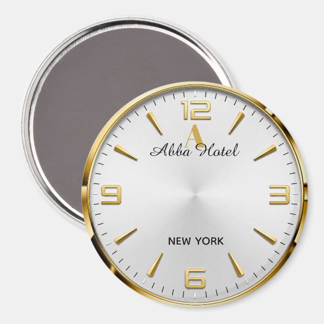Personalized Hotel Name Luxury Gold Silver  Magnet (Front/Back)
