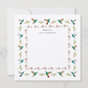 Personalized Hummingbird Border  Card