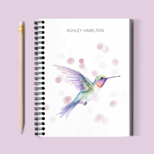 Personalized Hummingbird Watercolor Notebook