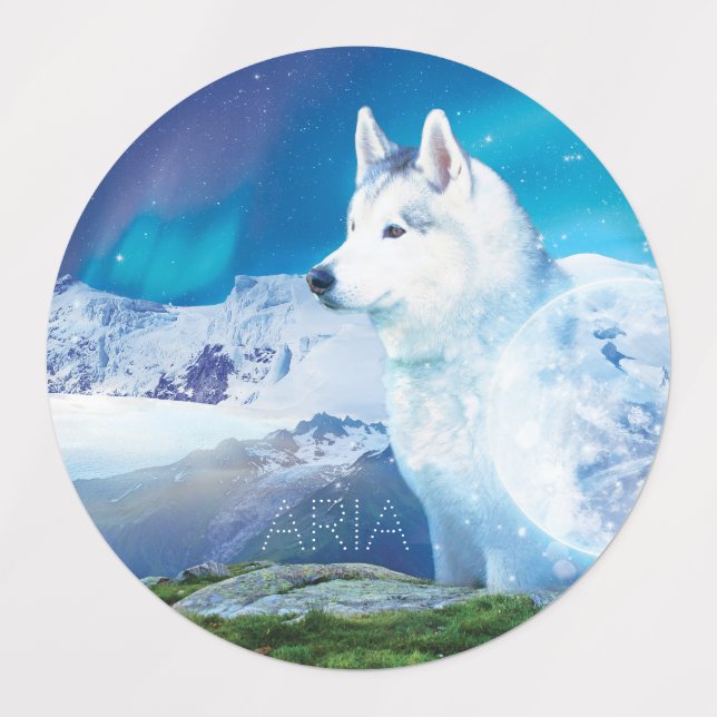 Personalized Husky dog with mountains  (Design 3)