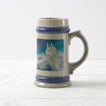 Personalized Husky dog with mountains