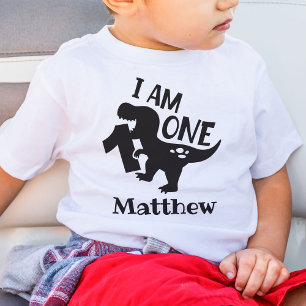 Personalized I Am One Birthday Dinosaur T-Shirt