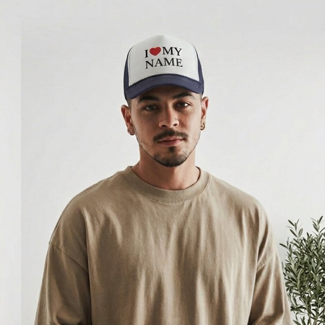 Personalized I Heart Hat, Custom Text Baseball Cap (Creator Uploaded)