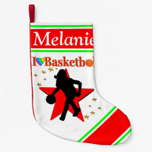 PERSONALIZED I LOVE BASKETBALL CHRISTMAS STOCKING