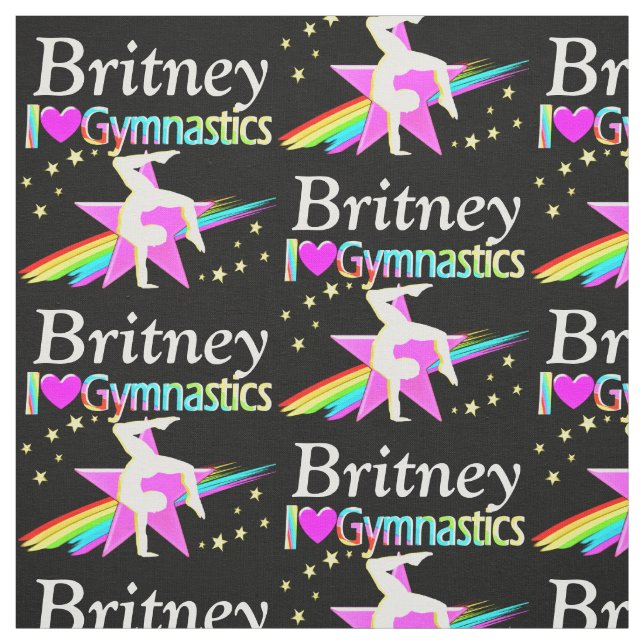PERSONALIZED I LOVE GYMNASTICS FABRIC (Swatch)