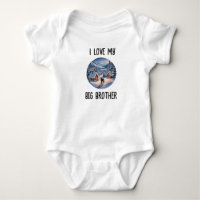 Personalized I Love My Big Brother Dog Photo Baby