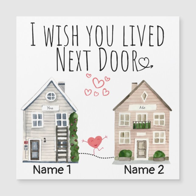 Personalized I Wish You Lived Next Door Gift (Front)