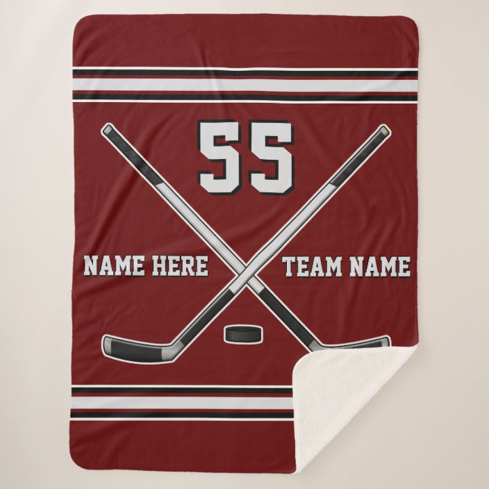 Personalized Ice Hockey Blankets in Your COLORS Zazzle.co.uk