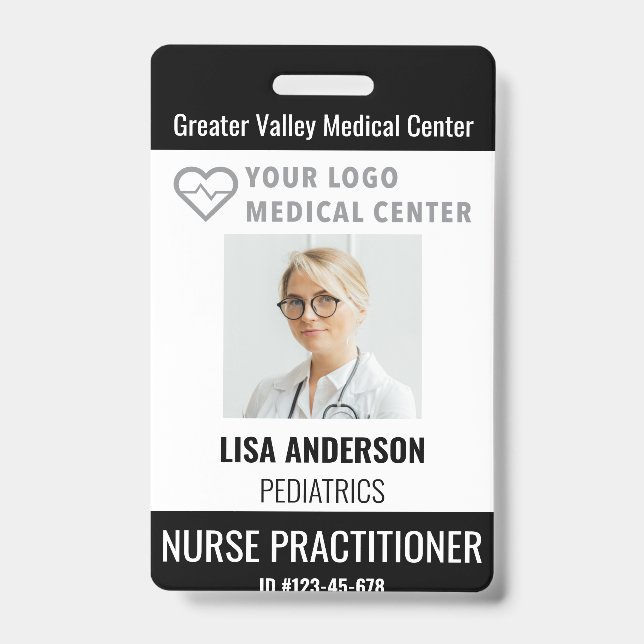 Personalized ID Badge Hospital Employee Name Tag (Front)