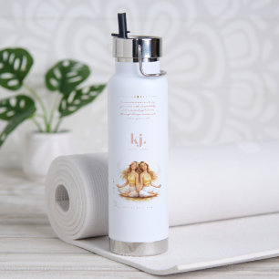 Personalized Illustrated Gemini Zodiac Quote Water Bottle