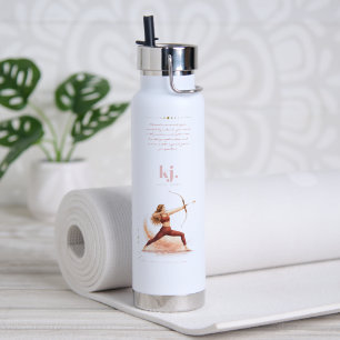 Personalized Illustrated Sagittarius Zodiac Quote Water Bottle