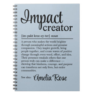 Personalized Impact Creator Definition Thank You Notebook