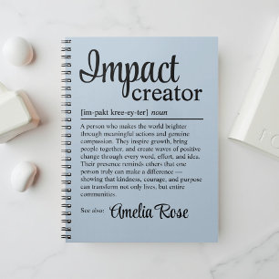 Personalized Impact Creator Definition Thank You Notebook