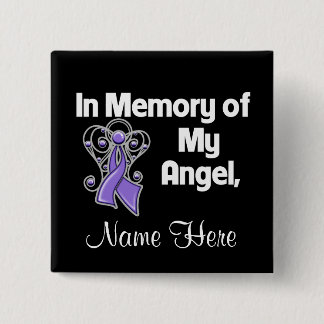 Personalized In Memory of My Angel Uterine Cancer 15 Cm Square Badge