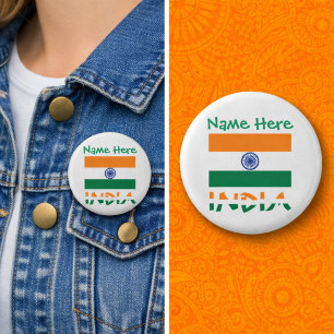 Personalized India Flag Round 3 Cm Round Badge