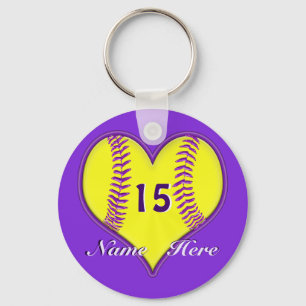 PERSONALIZED Inexpensive Softball Team Gifts Key Ring