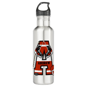Personalized Initial Ice Hockey 710 Ml Water Bottle