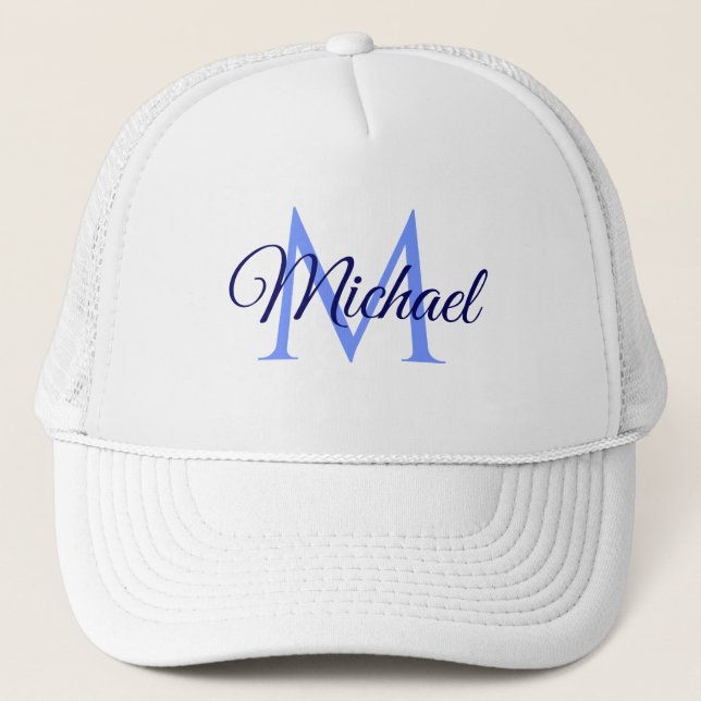 Personalized Initial Letter Name For Him For Her Trucker Hat (Front)