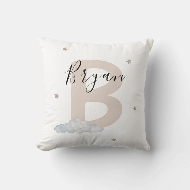 Personalized Initial Pillow for Boys Custom Name (Front)