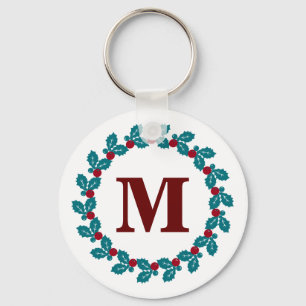 Personalized Initial Scandinavian Monogram Key Ring