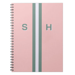 Personalized initial stripe notebook