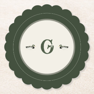 Personalized Initial Vintage Duck Coaster