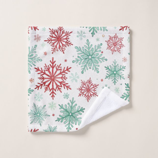 Personalized initial winter bath towel set (Wash Cloth)