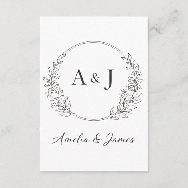 Personalized Initials Design Enclosure Card (Front)