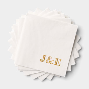 Personalized Initials Monogram Wedding Reception Foil Napkins