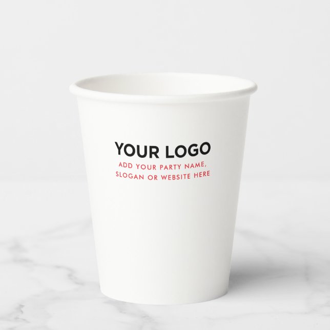 Personalized Inline Logo and Text Paper Cups (Front)