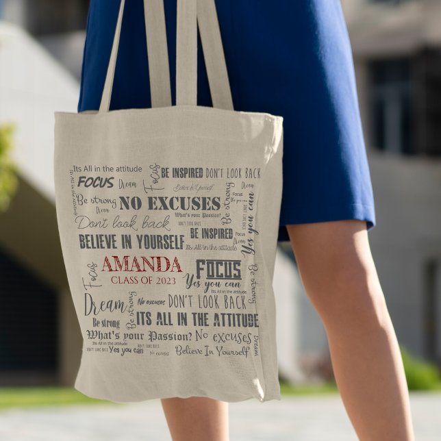 Personalized Inspiration Word Art Graduation Tote Bag (Creator Uploaded)