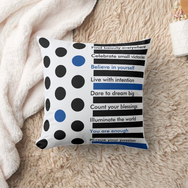 Personalized Inspirational Stripes and Polka Dots Cushion (Blanket)