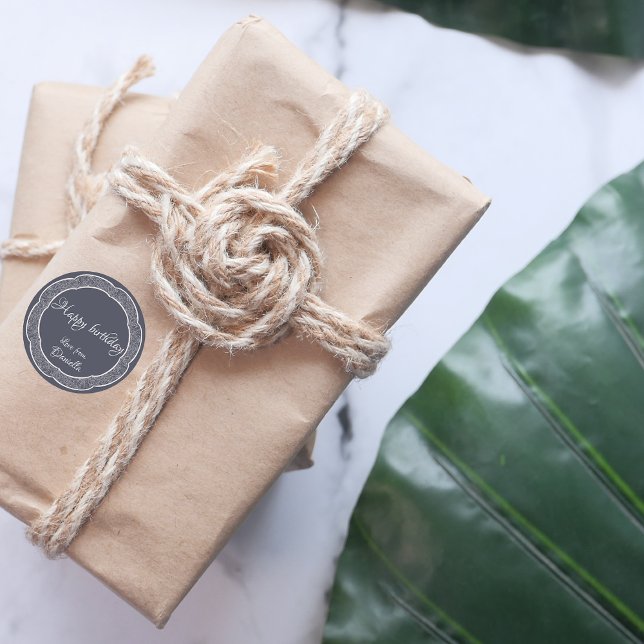 Personalized intricate dusty blue Gift Label (Creator Uploaded)