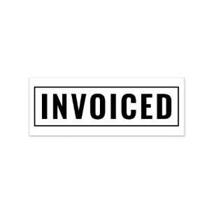 Personalized INVOICED Label Wood Art Rubber Stamp
