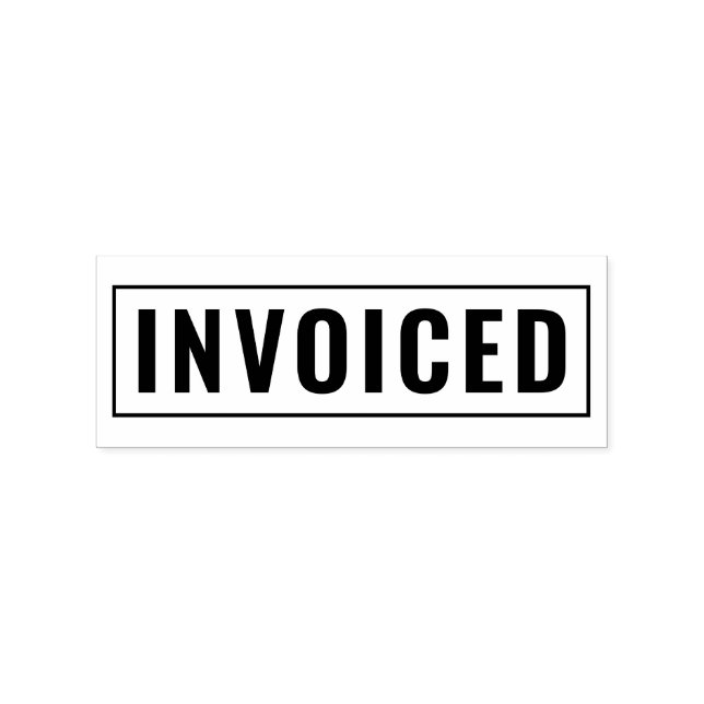 Personalized INVOICED Label Wood Art Rubber Stamp (Stamped)