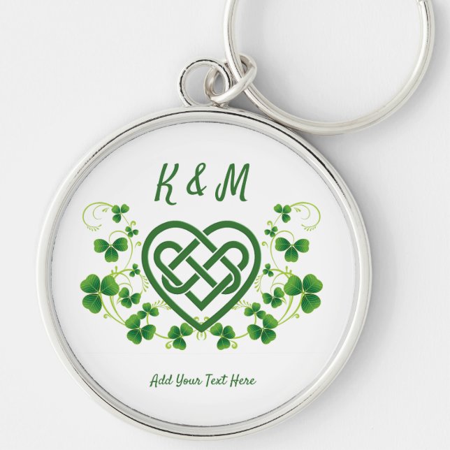 Personalized Irish Celtic Love Knot Key Ring (Front)