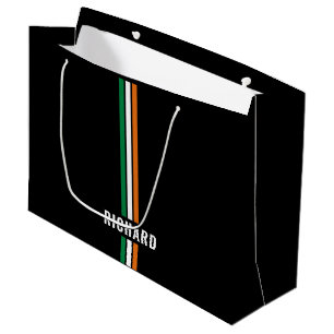 Personalized Irish Flag Patriotic Ireland Stripes Large Gift Bag