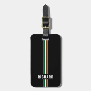 Personalized Irish Flag Patriotic Ireland Stripes Luggage Tag