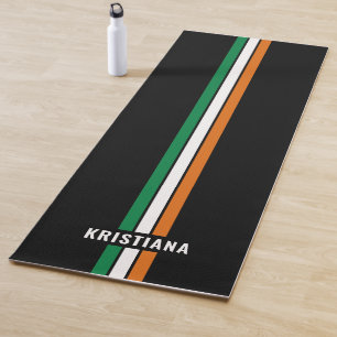 Personalized Irish Flag Patriotic Ireland Stripes Yoga Mat