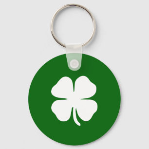 Personalized Irish Green Shamrock Key Ring