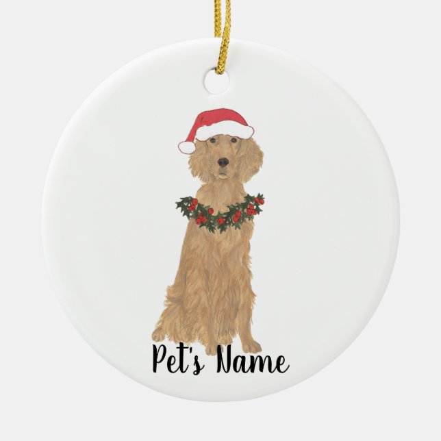Personalized Irish Setter Christmas Ceramic Tree Decoration (Front)