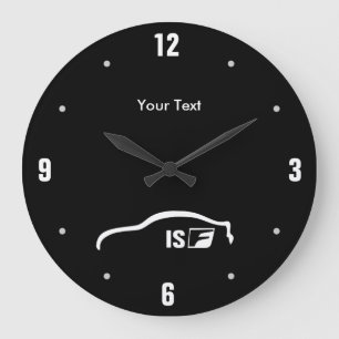 Personalized ISF white brushstroke logo Large Clock