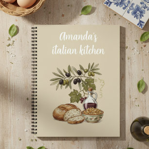 Personalized Italian Kitchen Rustic Bread Recipe Notebook