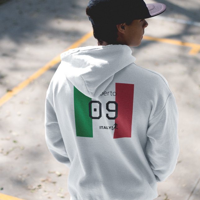 Personalized Italy National Tricolor Soccer  Hoodie (Creator Uploaded)