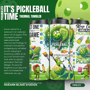 Personalized "It's Pickleball Time" Thermal Tumbler