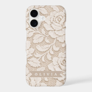 Personalized Ivory Lace Bridal Elegant Vintage